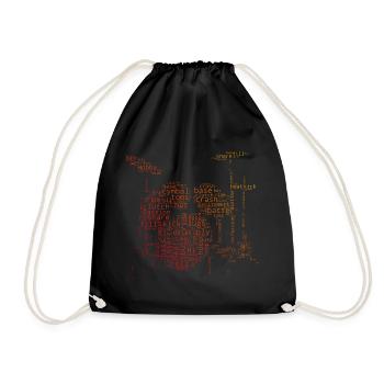 Drum Kit Drummer Women Drummer - Drawstring Bag - black - Front
