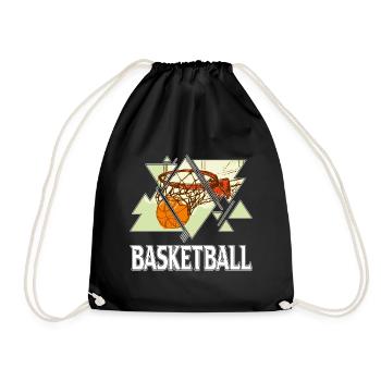 Basketball Basketballer Korb Sport Vintage Retro - Turnbeutel - Schwarz - Vorne