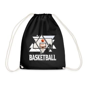 Basketball Basketballer Korb Sport Vintage Retro - Turnbeutel - Schwarz - Vorne