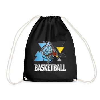 Basketball Basket Basketball Player Sport Triangle - Drawstring Bag - black - Front