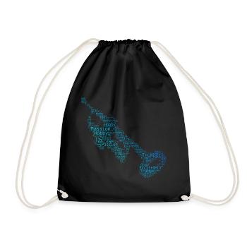 Trumpet Player Trumpet Trumpeter Women Jazz Tromp - Drawstring Bag - black - Front