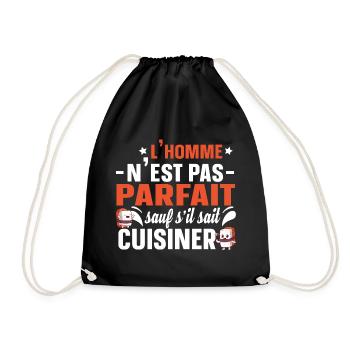 Homme Cuisiner Cuisinier Cadeau Humour Cordon Bleu - Sac de sport léger - noir - Devant