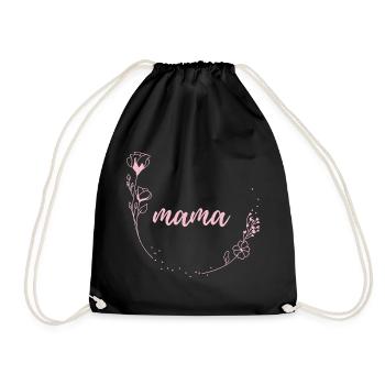 Mama Blumen Flowers - Drawstring Bag - black - Front