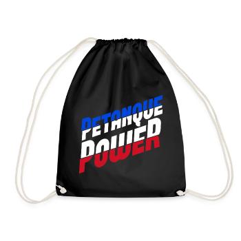 Petanque Power Boule Boccia Spieler - Turnbeutel - Schwarz - Vorne