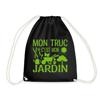 Mon Truc C'est Mon Jardin | Cadeau Jardinière - Sac de sport léger - noir - Devant