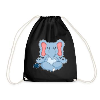 Elephant Yoga Fitness Meditation - Drawstring Bag - black - Front