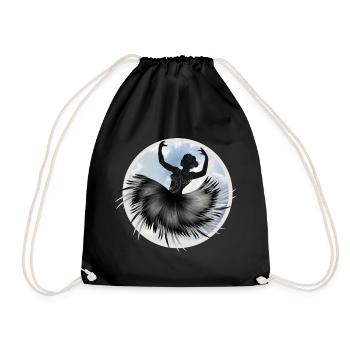 Danseur de ballet dansant dans les nuages avec un plumage - Sac de sport léger - noir - Devant