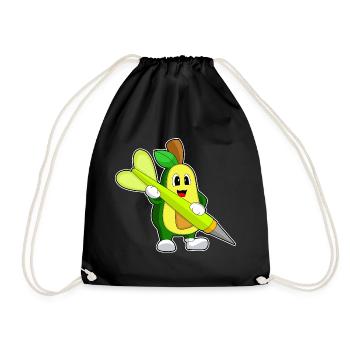 Avocado Dart Dartpfeil - Drawstring Bag - black - Front