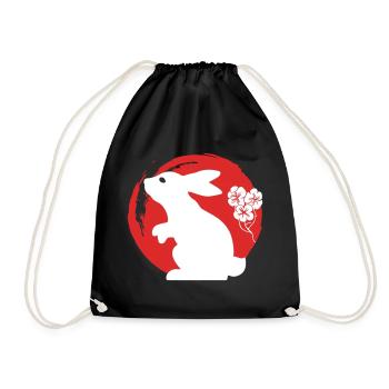 Bunny Silhouette Japonais - Sac de sport léger - noir - Devant