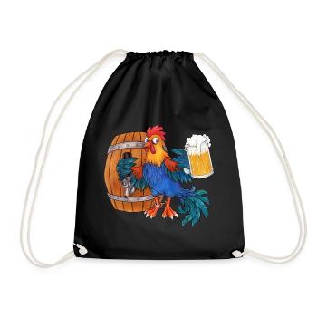 Mein Lieblingstier ist der Zapfhahn, Bier Trinken - Turnbeutel - Schwarz - Vorne