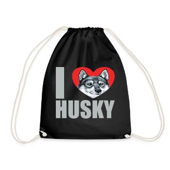 Husky Glitter Dog Owner Dog Hair - Sac de sport léger - noir - Devant