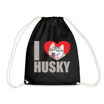 Husky Glitter Dog Owner Dog Hair - Sac de sport léger - noir - Devant