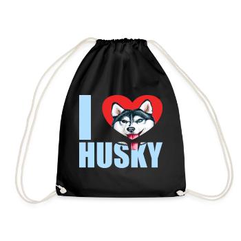 Husky Glitter Dog Owner Dog Hair - Sac de sport léger - noir - Devant