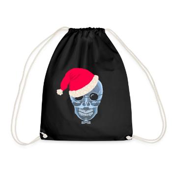 Chapeau de père Noël crâne aux rayons X, dessin - Sac de sport léger - noir - Devant