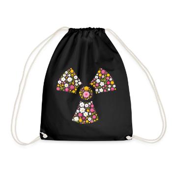 Radioactive Clover Flowers Radio Manip Radiology - Drawstring Bag - black - Front