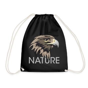 Nature eagle icon animals logo illustration - Drawstring Bag - black - Front