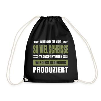 Bauerndemo Banner Bauernprotest Plakat Landwirt - Turnbeutel - Schwarz - Vorne