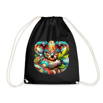 Artistic Koala - Drawstring Bag - black - Front
