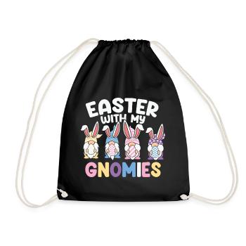 Easter, Happy Easter, Chocolate Egg - Drawstring Bag - black - Front