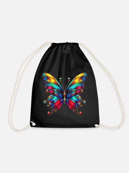 Schmetterling - Turnbeutel - Schwarz