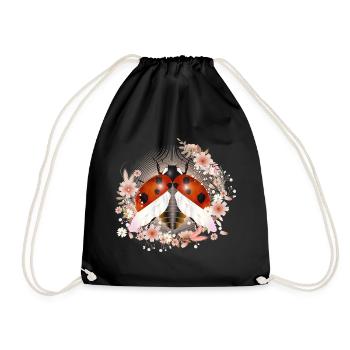 coccinelle rayonnante enchanteresse avec des fleurs - Sac de sport léger - noir - Devant
