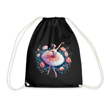 Danseuse de ballet avec tutu - Sac de sport léger - noir - Devant