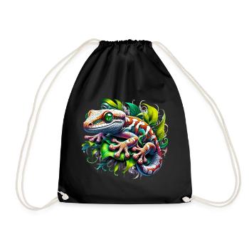 Gecko - Drawstring Bag - black - Front