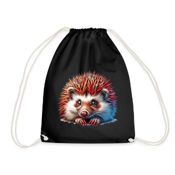 Hedgehog - Drawstring Bag - black - Front