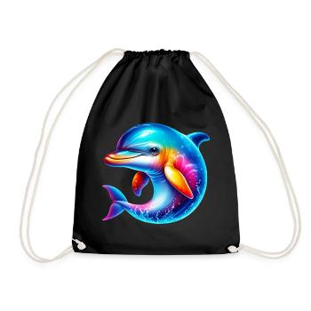Delfin - Turnbeutel - Schwarz - Vorne