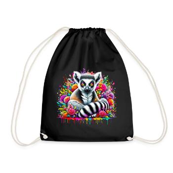 Lemur - Drawstring Bag - black - Front