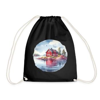 Maison suédoise cadeau de vacances maison suédoise - Sac de sport léger - noir - Devant