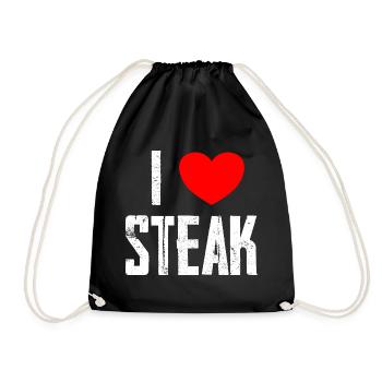 I Love Steak - Drawstring Bag - black - Front