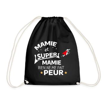 Mom Superheroine Poster - Drawstring Bag - black - Front