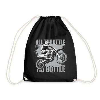 Motocross – Only full throttle counts - Drawstring Bag - black - Front