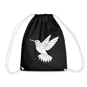 White Hummingbird - Drawstring Bag - black - Front