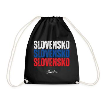 Flag of Slovakia, I love Slovakia - Drawstring Bag - black - Front