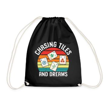 Lustiges Mahjong Geschenk - Turnbeutel - Schwarz - Vorne