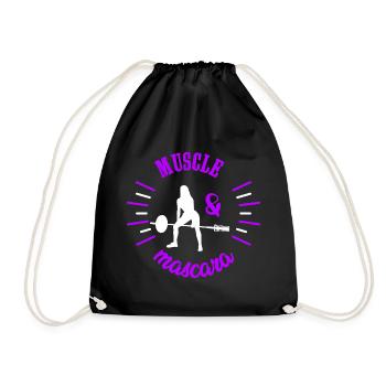 Puissance Féminine Muscle et Mascara Cadeau Femme - Sac de sport léger - noir - Devant