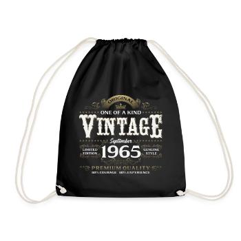 60e anniversaire Millésime Septembre Année 1965 - Sac de sport léger - noir - Devant