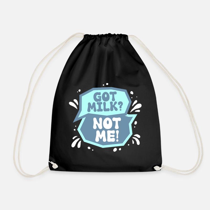 Lactose intolerance Lactose intolerant - Drawstring Bag - black