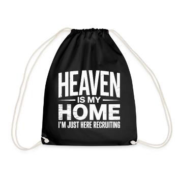 Himmel Ist Mein Zuhause Jesus Kreuz Christlich - Turnbeutel - Schwarz - Vorne