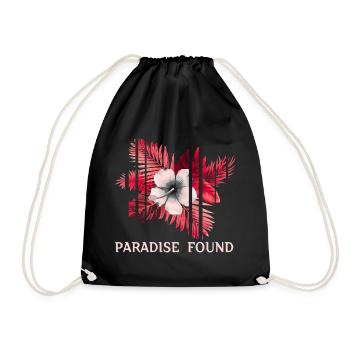 Paradise Found Tropical Hibiscus - Drawstring Bag - black - Front