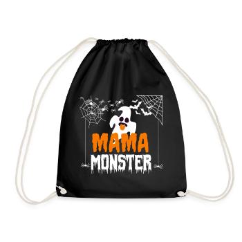 Mama Monster Halloween Shirt Kostüm Gespenst Geist - Turnbeutel - Schwarz - Vorne