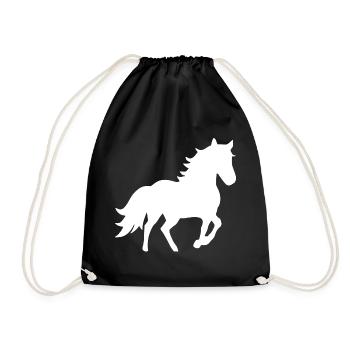 Chevaux Silhouettes T-shirt Cadeau Cavalier - Sac de sport léger - noir - Devant