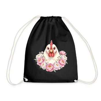 Poulet blanc - Sac de sport léger - noir - Devant