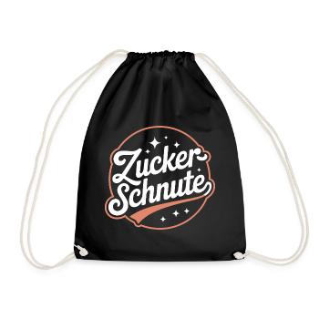 Zuckerschnute Naschkatze Schokolade Zuckerschnuten - Turnbeutel - Schwarz - Vorne