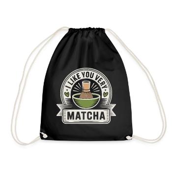 Thé matcha dit thé vert comme toi, très matcha - Sac de sport léger - noir - Devant