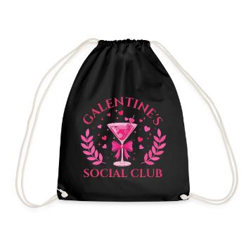 Galentine’s Social Club Gals Brunch Squad Vibes  - Drawstring Bag - black - Front
