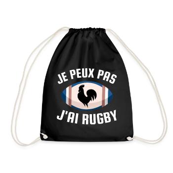 I can't I have rugby - Drawstring Bag - black - Front