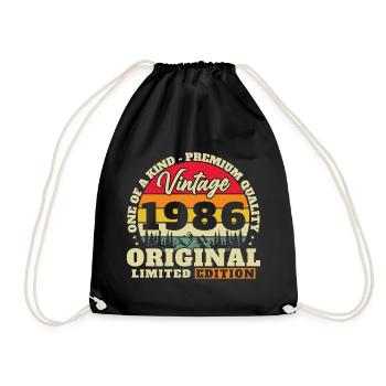 1986 Vintage Rétro Cadeau D'anniversaire - Sac de sport léger - noir - Devant